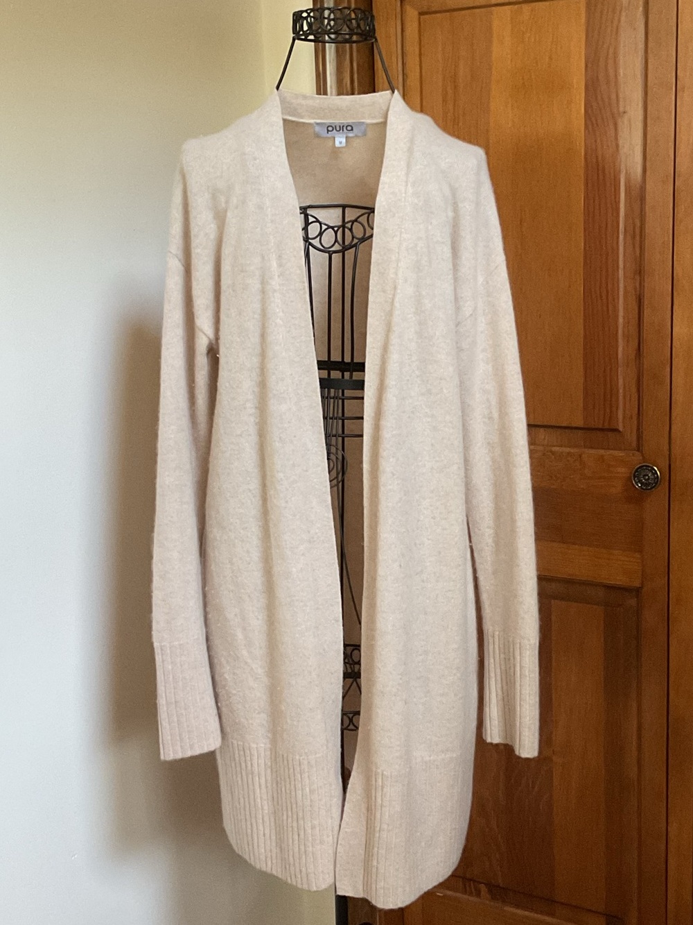 Pura Open-Front Longline Women’s Cashmere cardigan - Picture 2 of 8